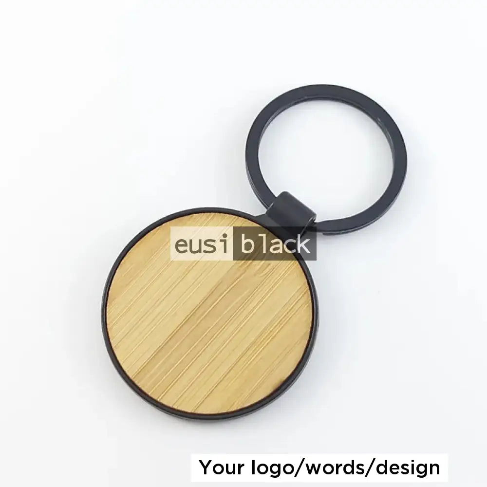 Rustic black key chain - Round