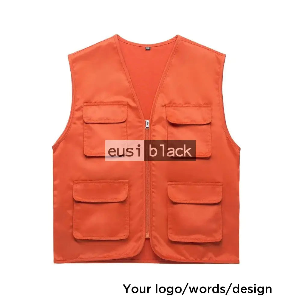 Safari press jacket - Velcro pockets - Orange / Light