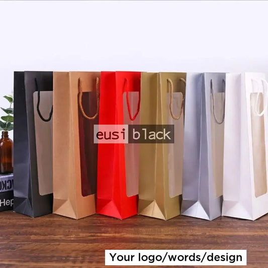 See through wine gift bag Red