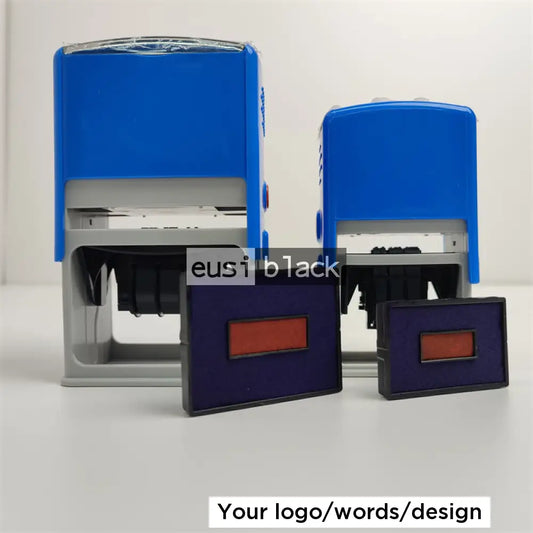 Self inking rubber stamp - Rectangle / Blue