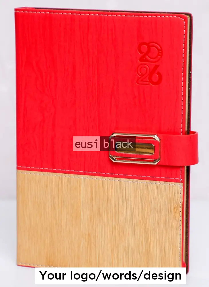 Semi rustic leather 2026 Diary - Red / A5