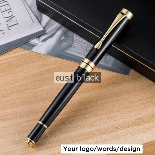 Silver On Black Executive Pen Gold