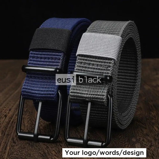 Single pin canvas belt Blue