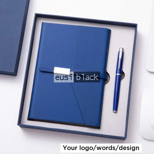 Slashed flap mini notebook set - Blue