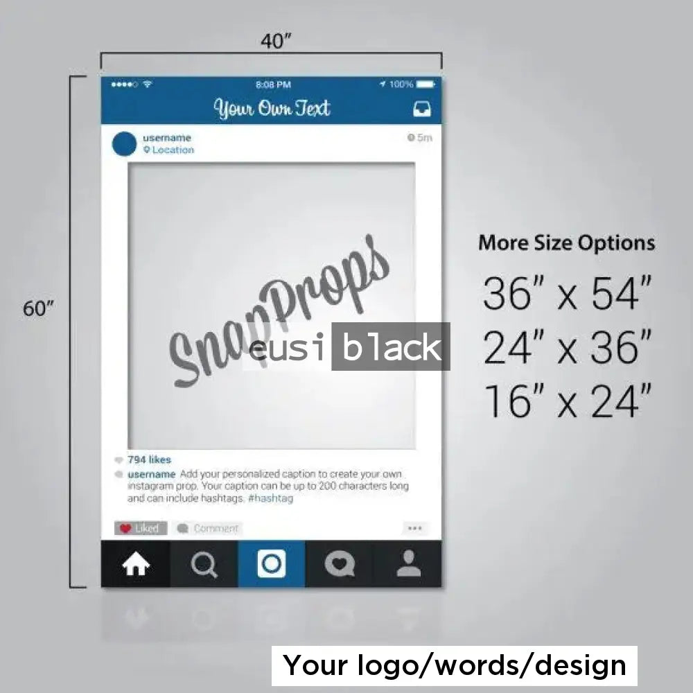 Social media human size photo frame
