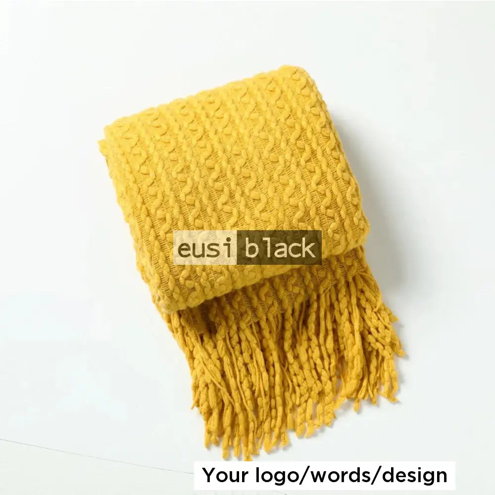 Soft knit woven scarf Yellow