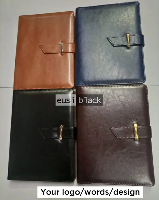 Soft leather B5 notebook Black