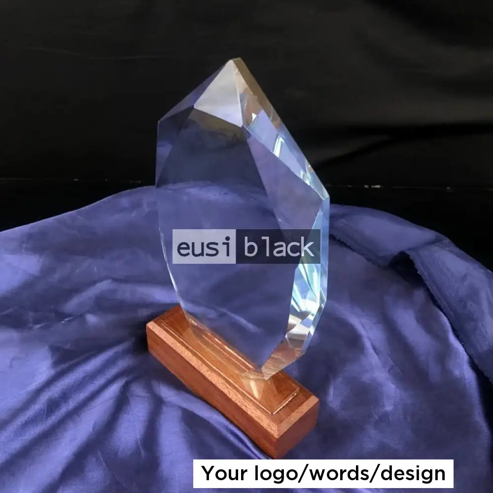 Spear Crystal Award Wood Base