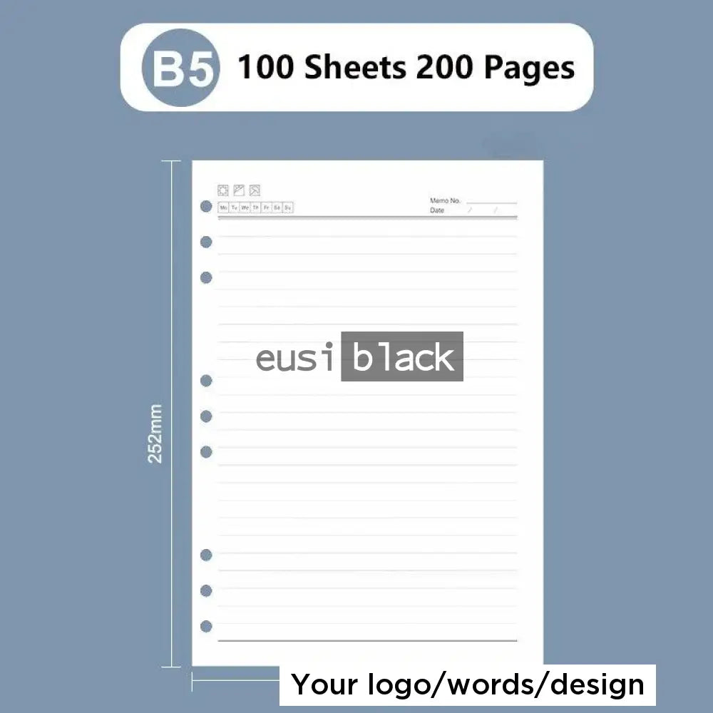 Spiral notebooks refill pages B5 spiral