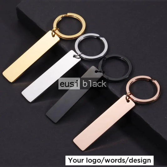 Strip metallic key chain