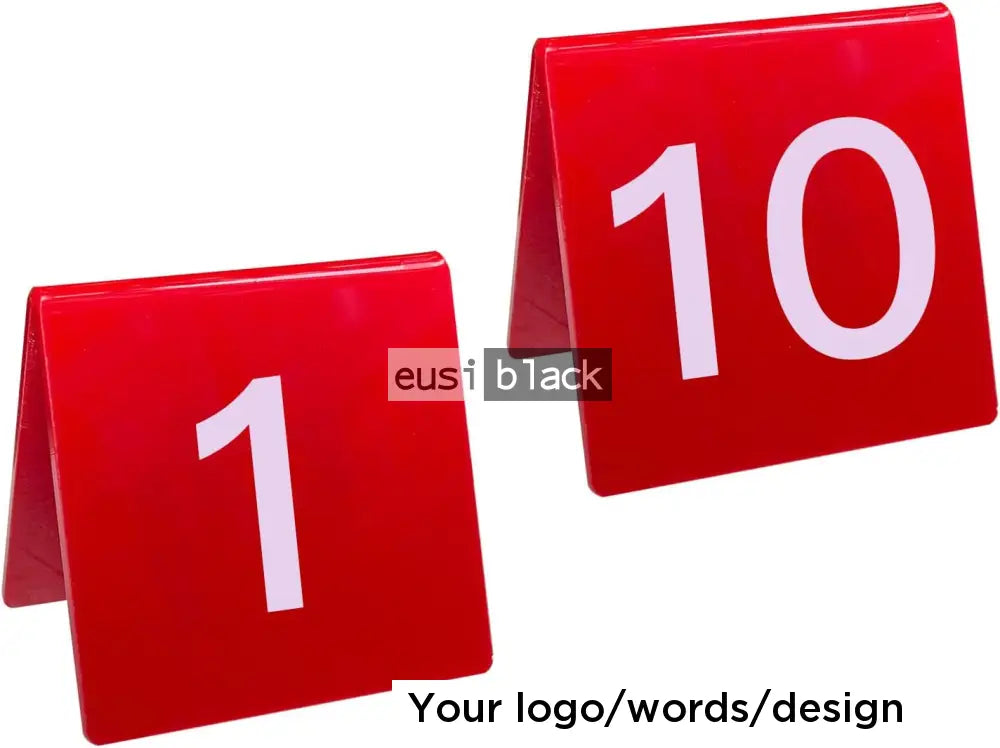 Table number acrylic tent Red
