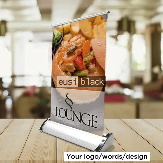 Table top roll up banner
