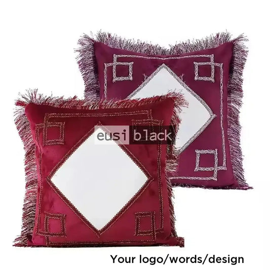 Throw pillow with tassels Maroon / Case only