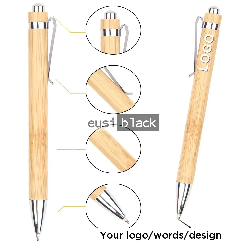 Tilted Clip Wooden Pen