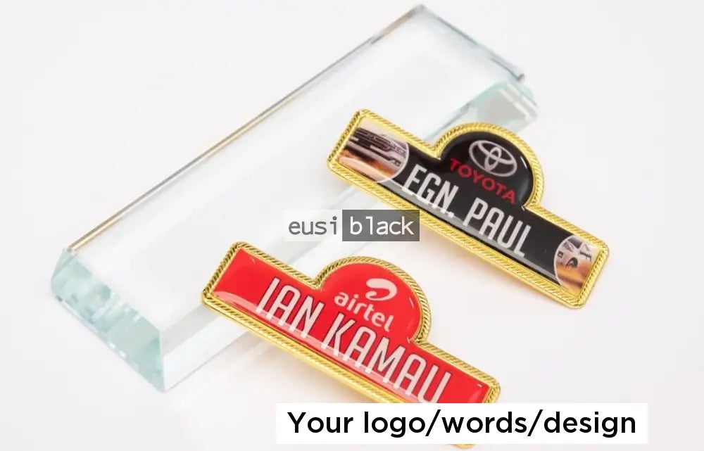 Top dome name tag - Gold / Plain