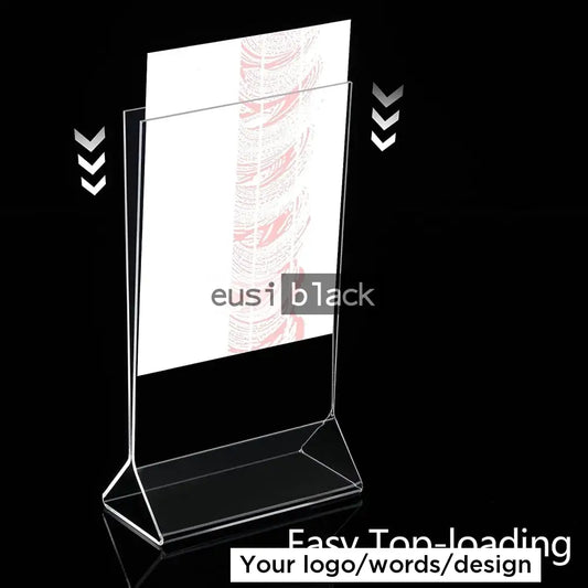 Top load triangle base acrylic sign holder