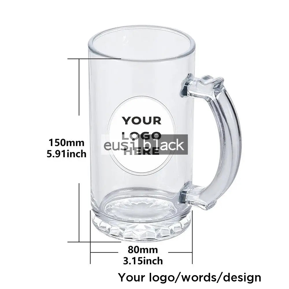 Transparent beer mug