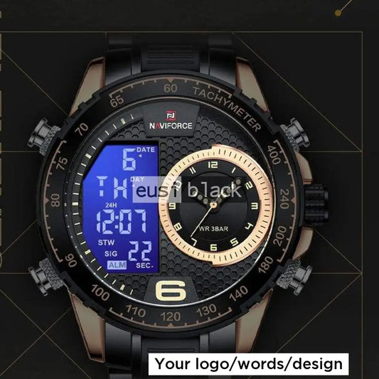 Two panel metallic wrist watch