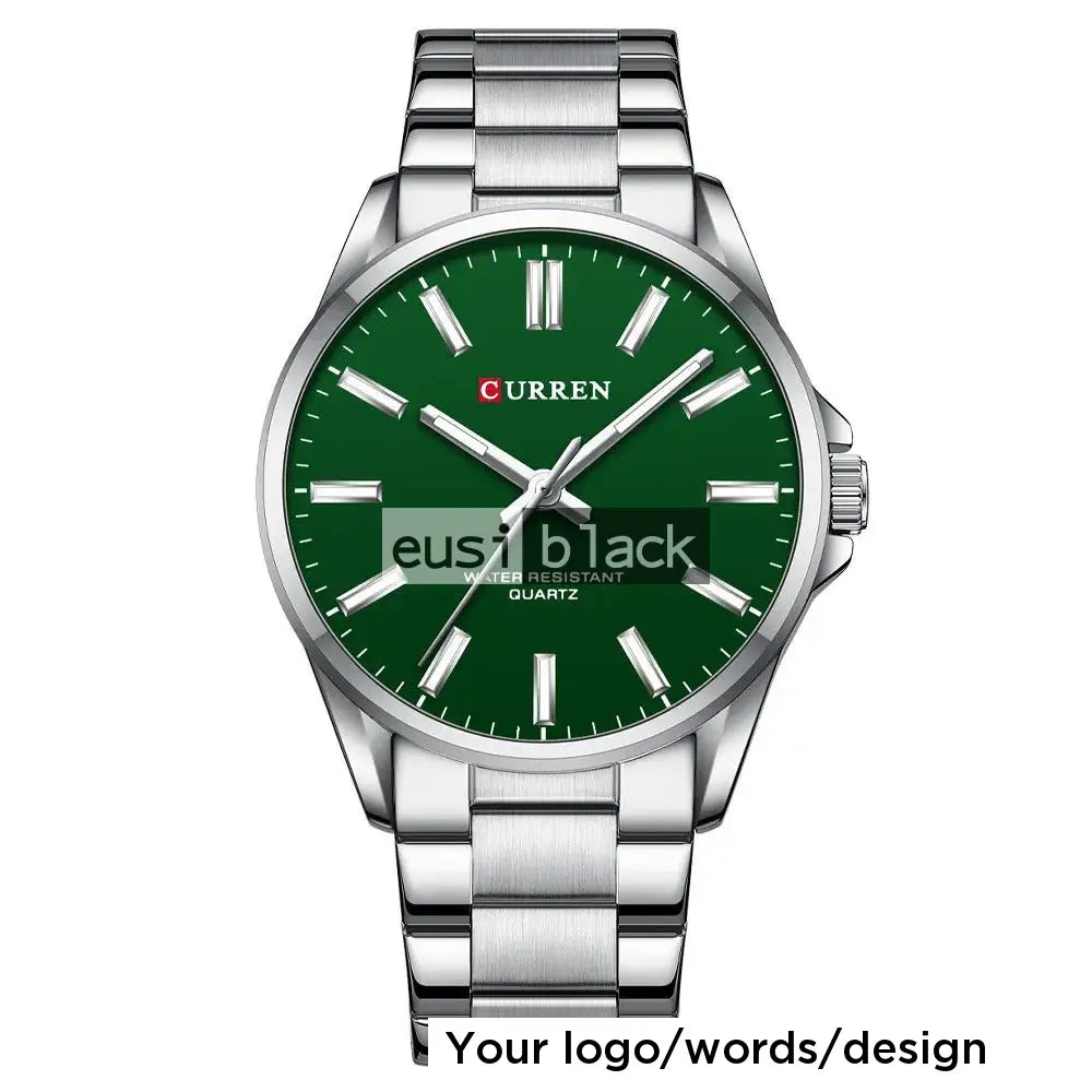 Two shade strap metallic watch Green