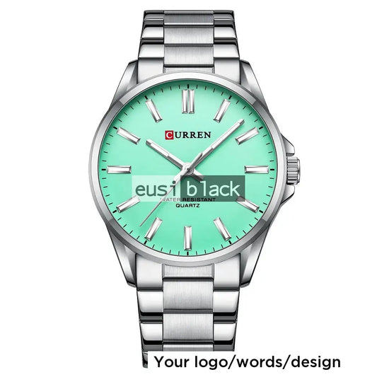 Two shade strap metallic watch Turquoise