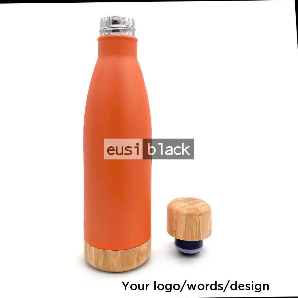 Wooden cap and base thermal chupa - Orange
