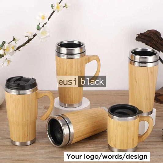 Wooden thermal travel mug