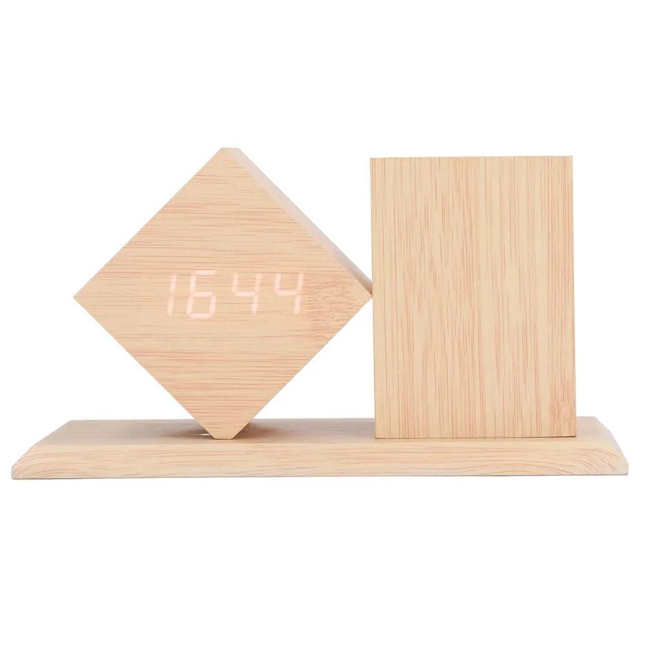 Wooden desk clock