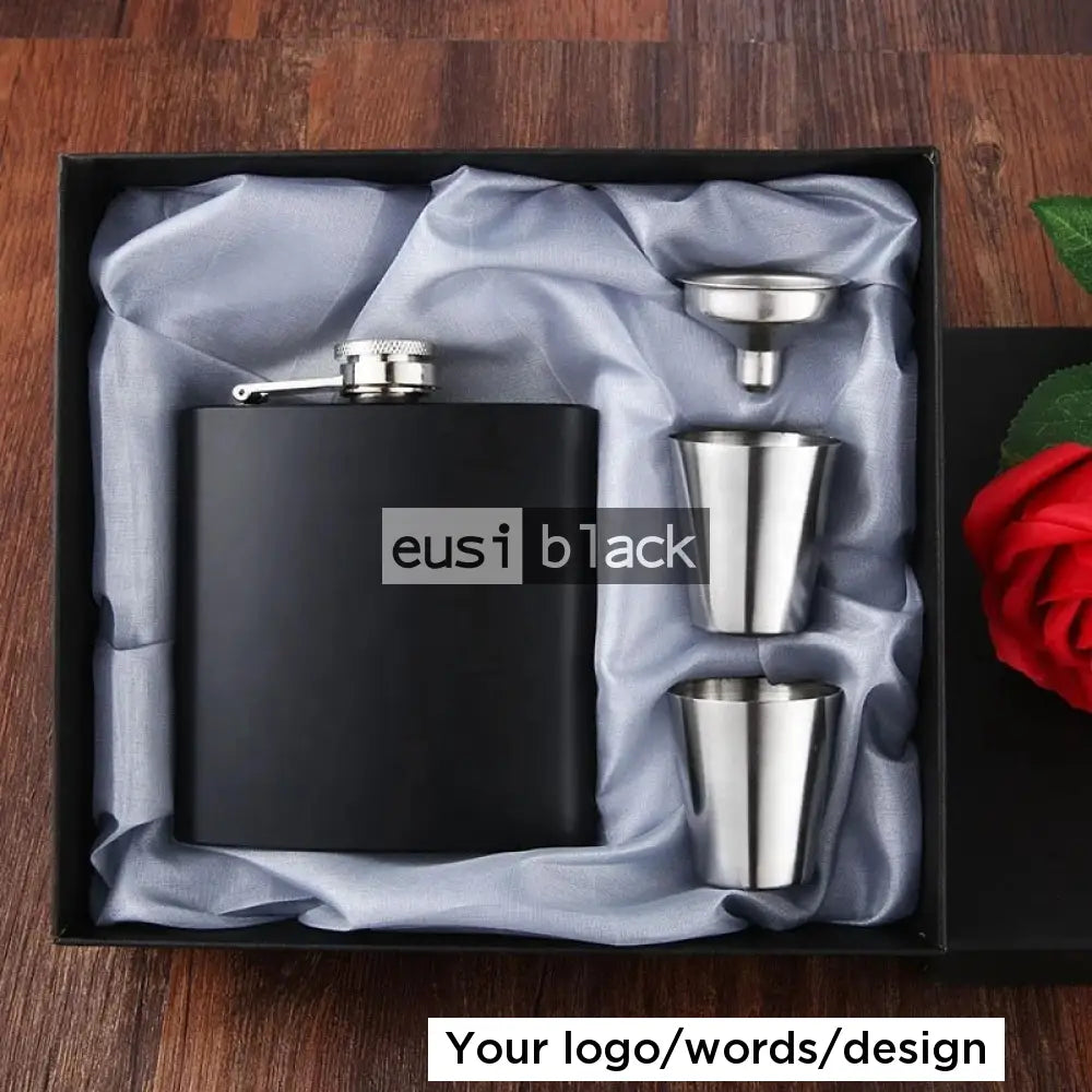 4 Piece matte hip flask set