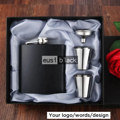 4 Piece matte hip flask set