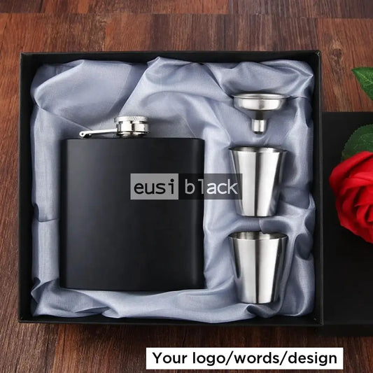 4 Piece matte hip flask set