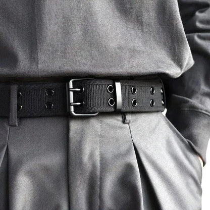 Double pin canvas belt