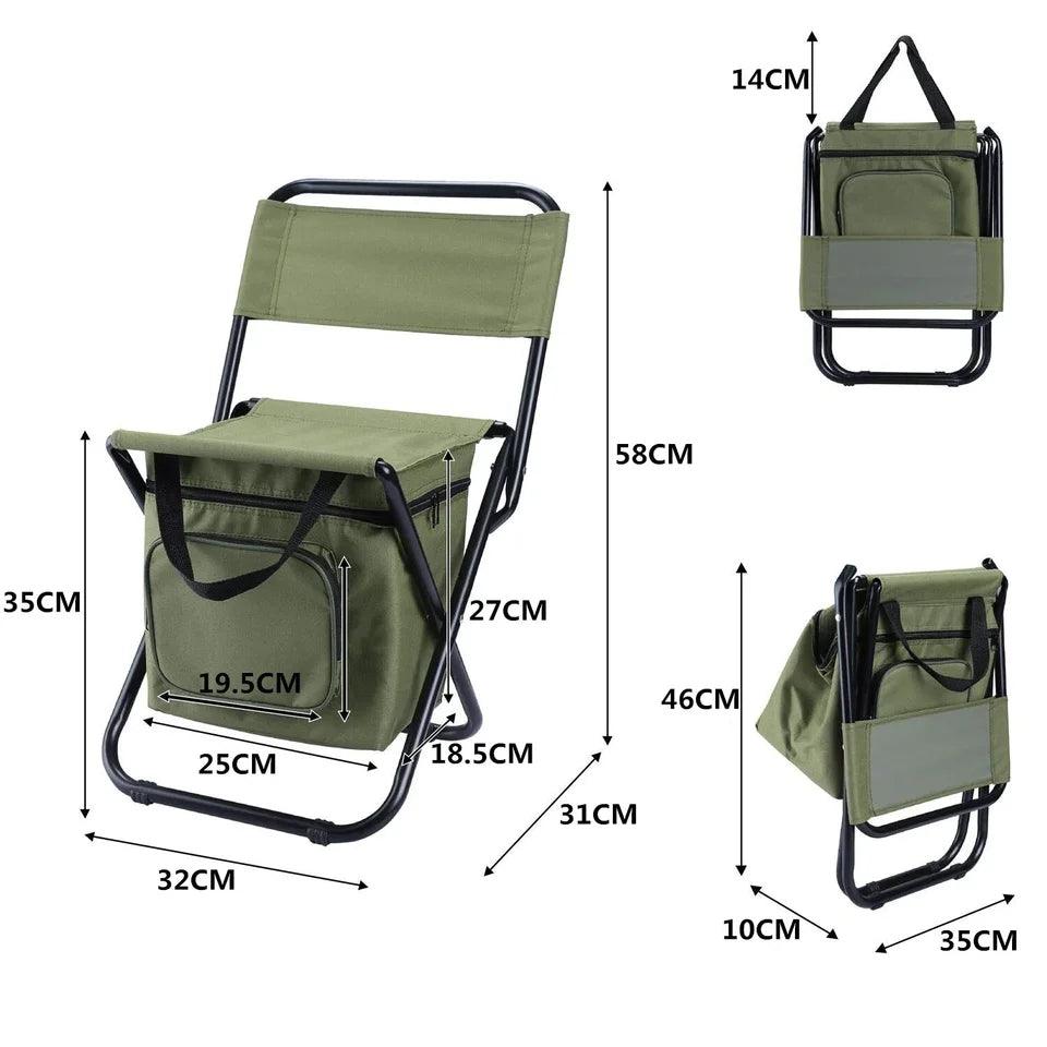 Camping chair with cooler compartment