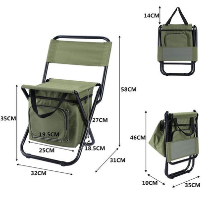 Camping chair with cooler compartment