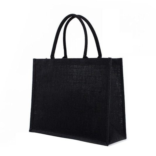 All black jute bag