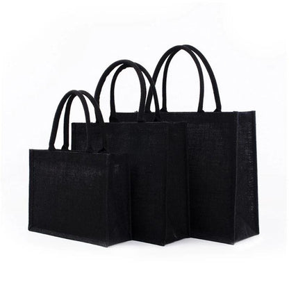 All black jute bag