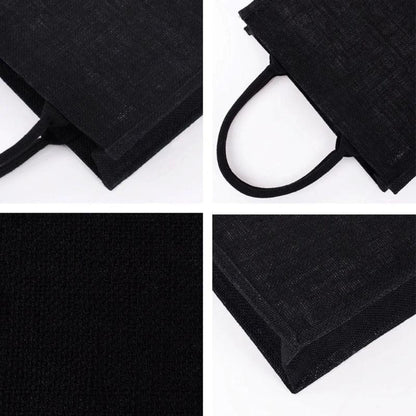 All black jute bag