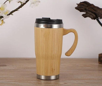 Wooden thermal travel mug