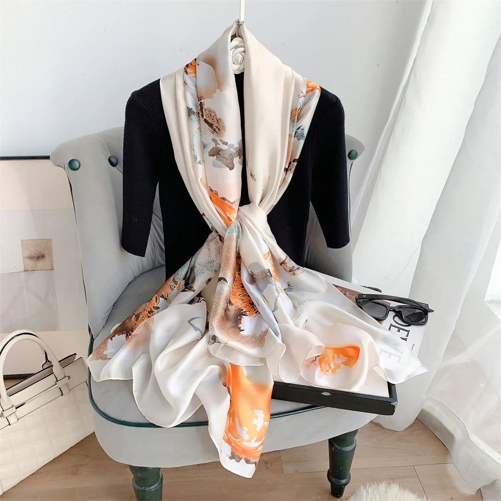 Autumn silk shawl