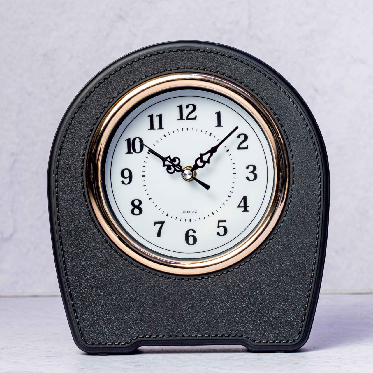 Leather desk clock