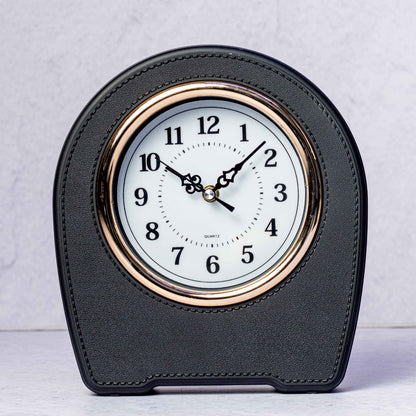 Leather desk clock