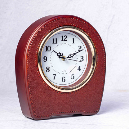 Leather desk clock