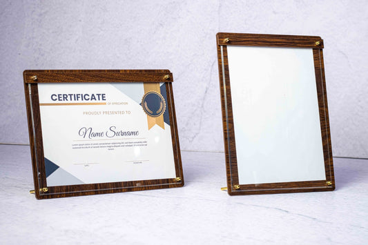 Wood glass certificate frame - A4