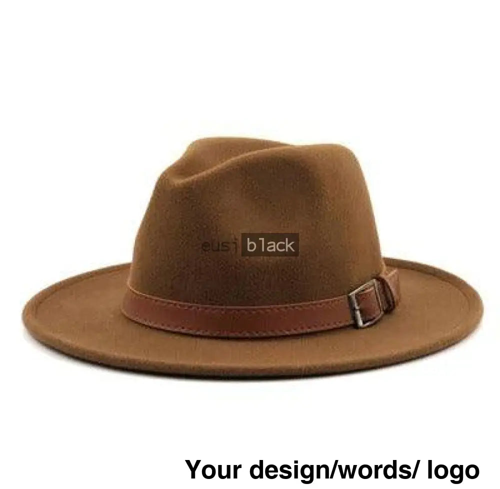 Buckled Cowboy Fedora Hat Brown / 56