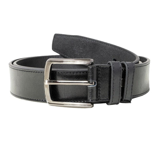 Threaded leather belt for men