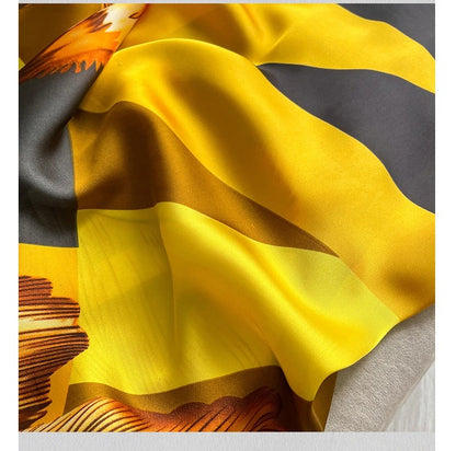 Black & yellow silk shawl