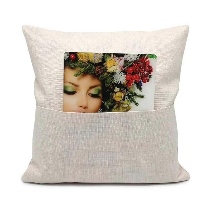 Pouched canvas throw pillow