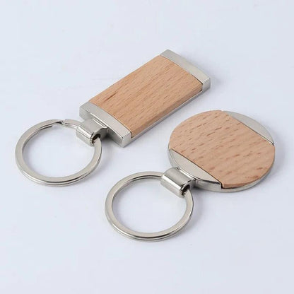 Center block wooden key chain