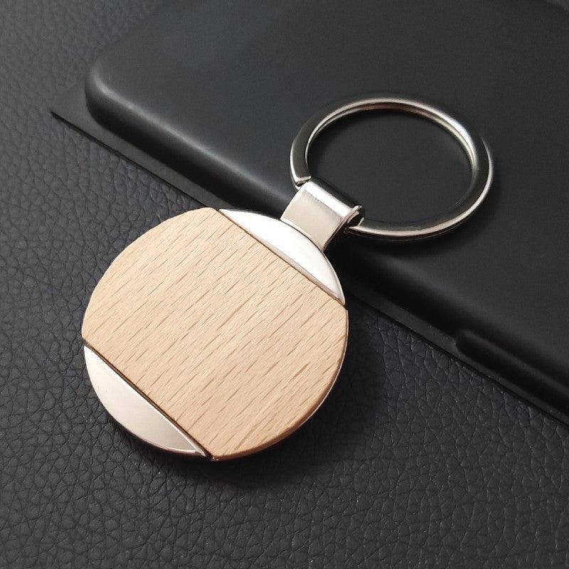 Center block wooden key chain