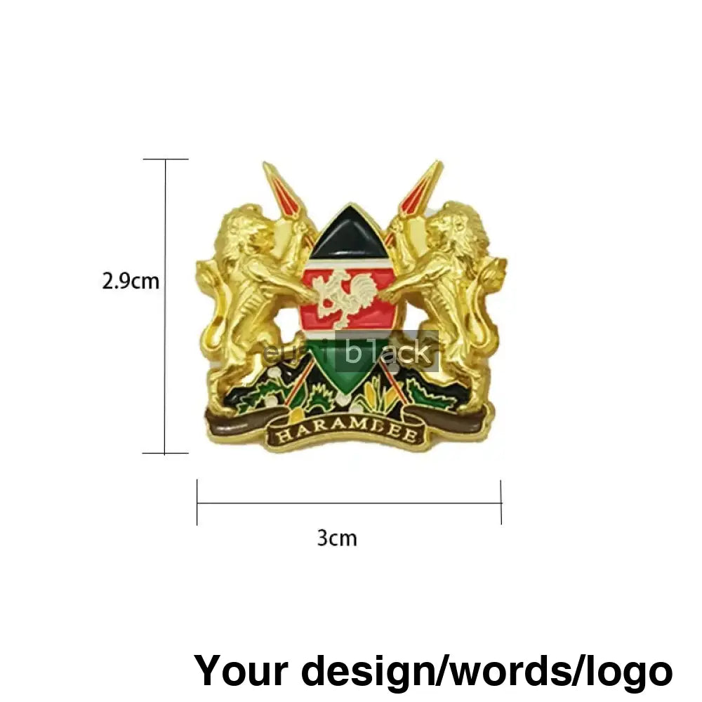 Kenya’s coat of arms lapel pin Outlined