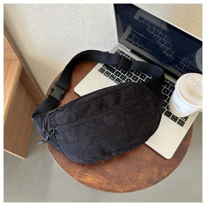 Corduroy waist belt bag